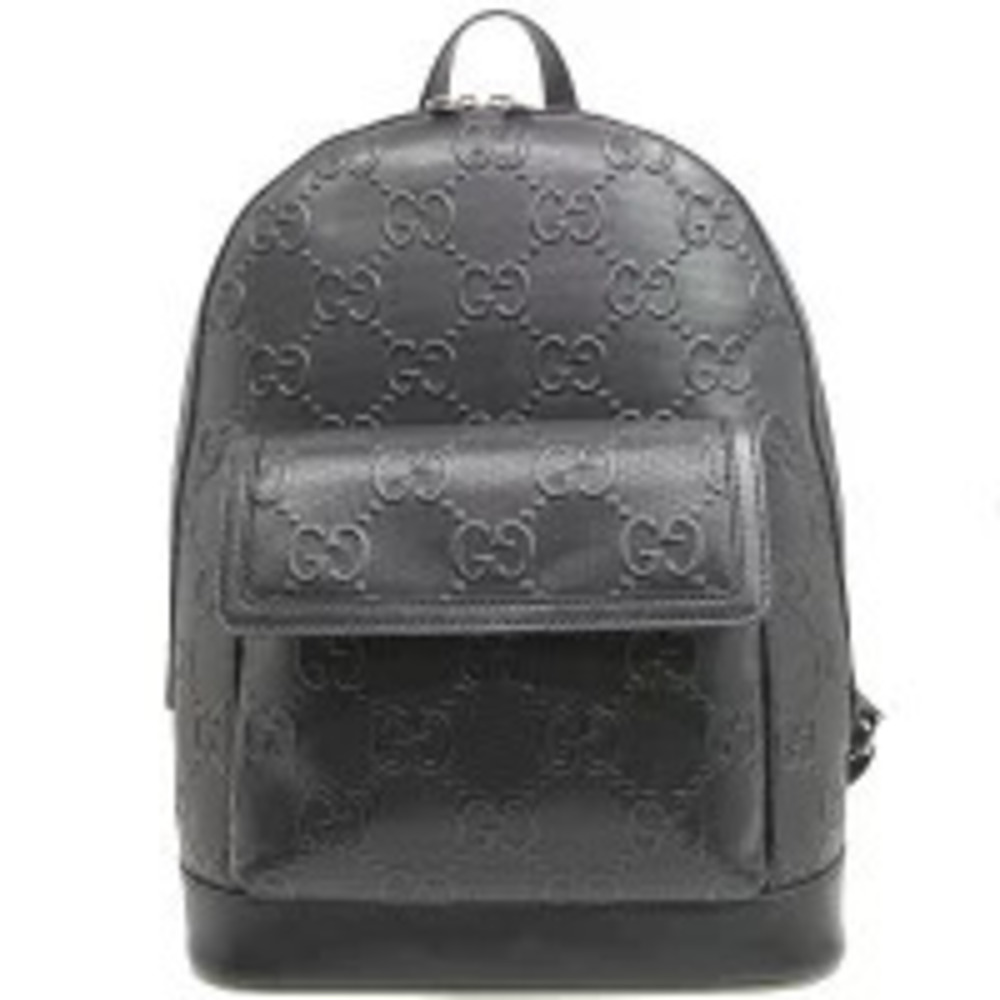 Gucci GG Embossed Backpack Rucksack Leather Black